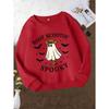 Girls' Stylish Round-Neck Sweatshirt, Casual Print Top