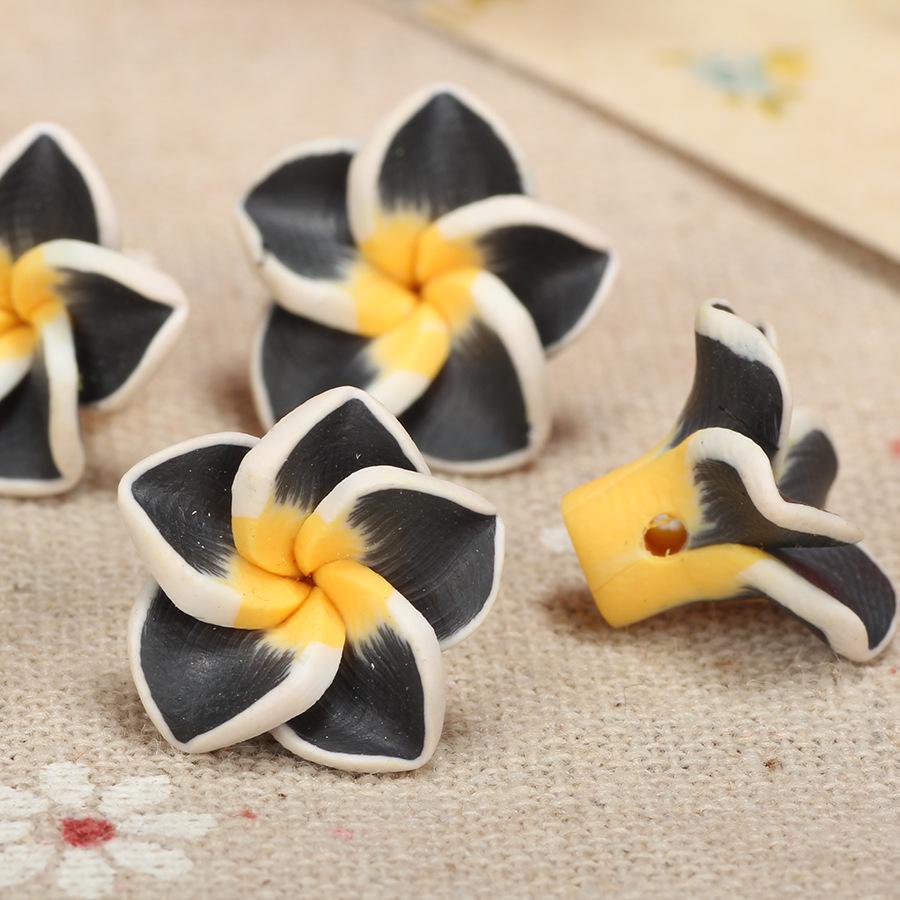 15mm Polymer Clay Plumeria Egg Flower Beads for DIY Bracelet and Necklace Jewelry Making
