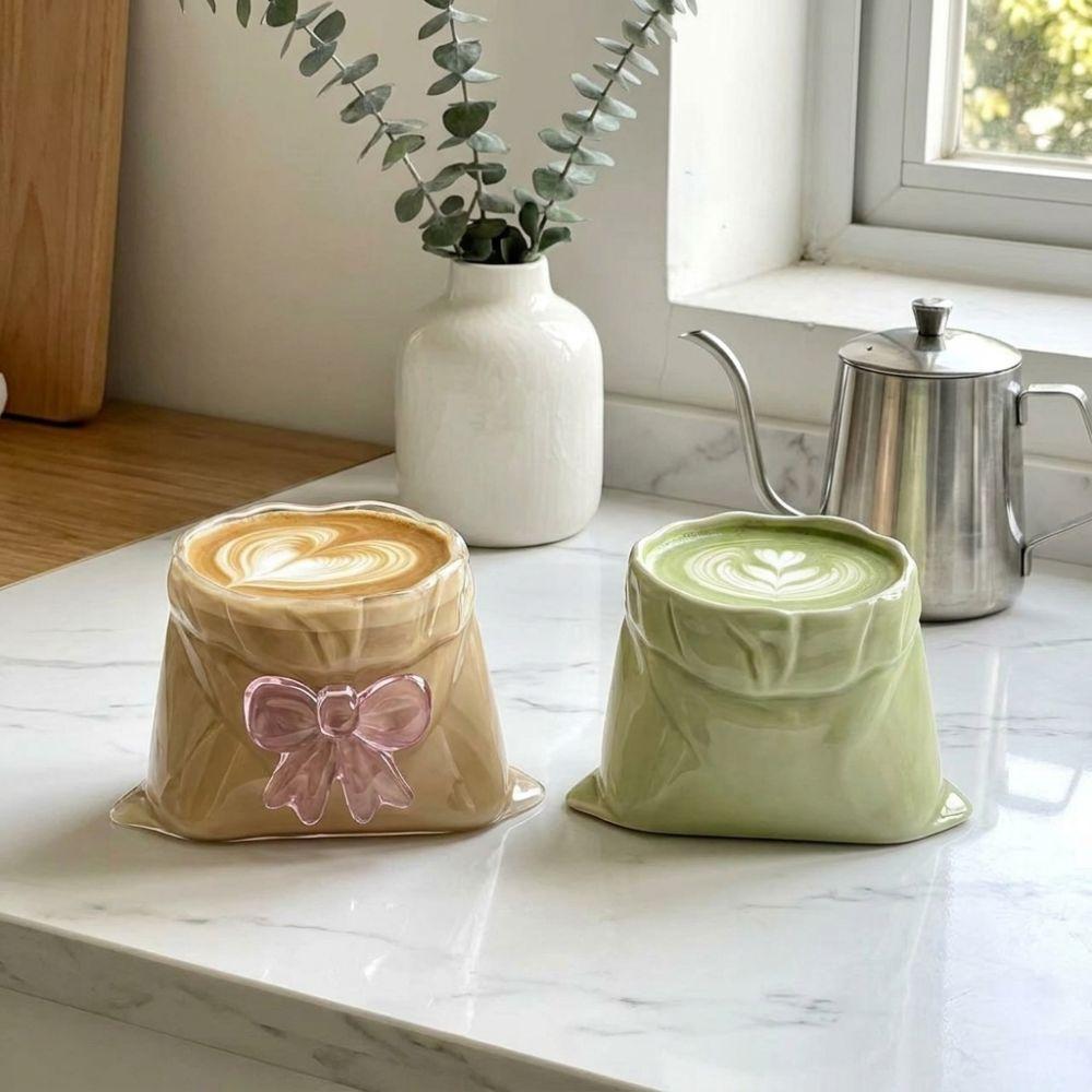 Transparent Cloth Bag Shaped Mug Heat-Resistant Espresso Cup Tea Cup Milk Glass Cup  Afternoon Tea
