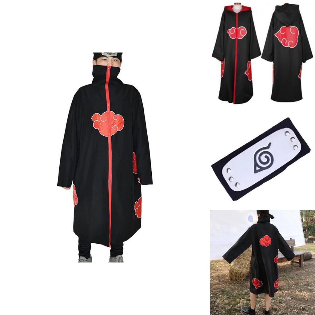 Naruto Akatsuki Uchiha Itachi Cosplay Kostuum Gewaad Mantel Cape Zacht Materiaal Stof