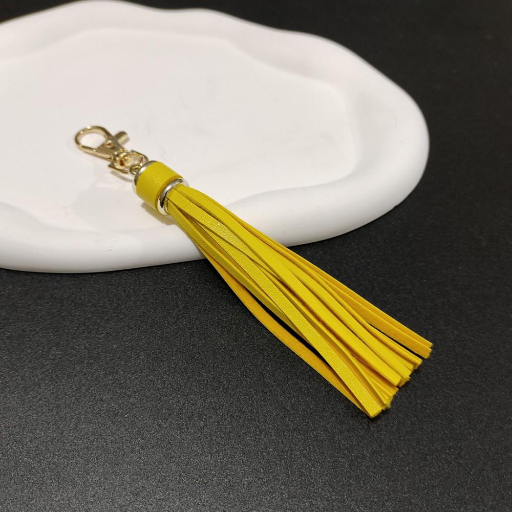 

Handmade Colorful Tassel PU Leather Bag Charm and Keychain Ornament