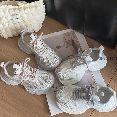 Mode Damen Sneaker Erhöht Atmungsaktiv Mode Dad Schuhe Lässige Plateau Mesh Schuhe Sommer Damen Ballerinas Neuer Beliebter Trend
