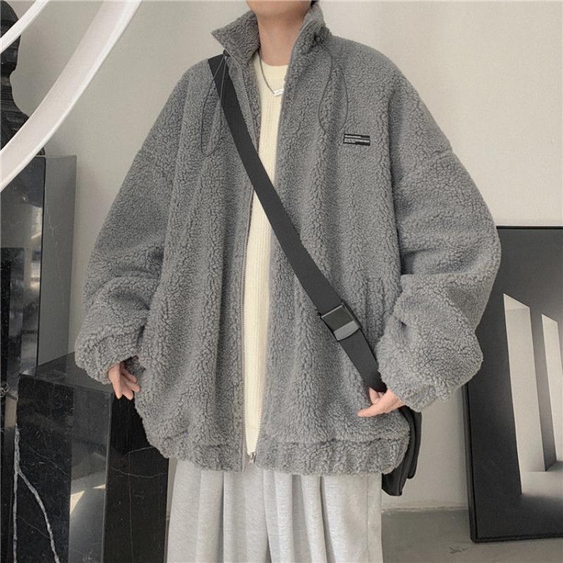 

Куртка Lamb s Fleece Чоловічі моделі Осінньо-зимова корейська версія вільної гарної чоловічої зимової плюс товстої куртки XXL