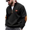 New Men's Hoodie with Vintage Patches, Patchwork Badges, Leather Embroidery Casual Menswear
