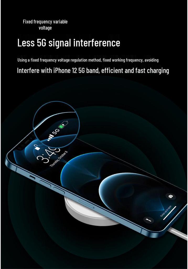 Aluminum Alloy 15W Ultra-Thin Magnetic Wireless Charger, QI Fast Charging Compatible
