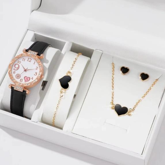 New Popular Women'S Bracelet Watch Fashionable And Simple Butterfly Five-Piece Watch Set Watch