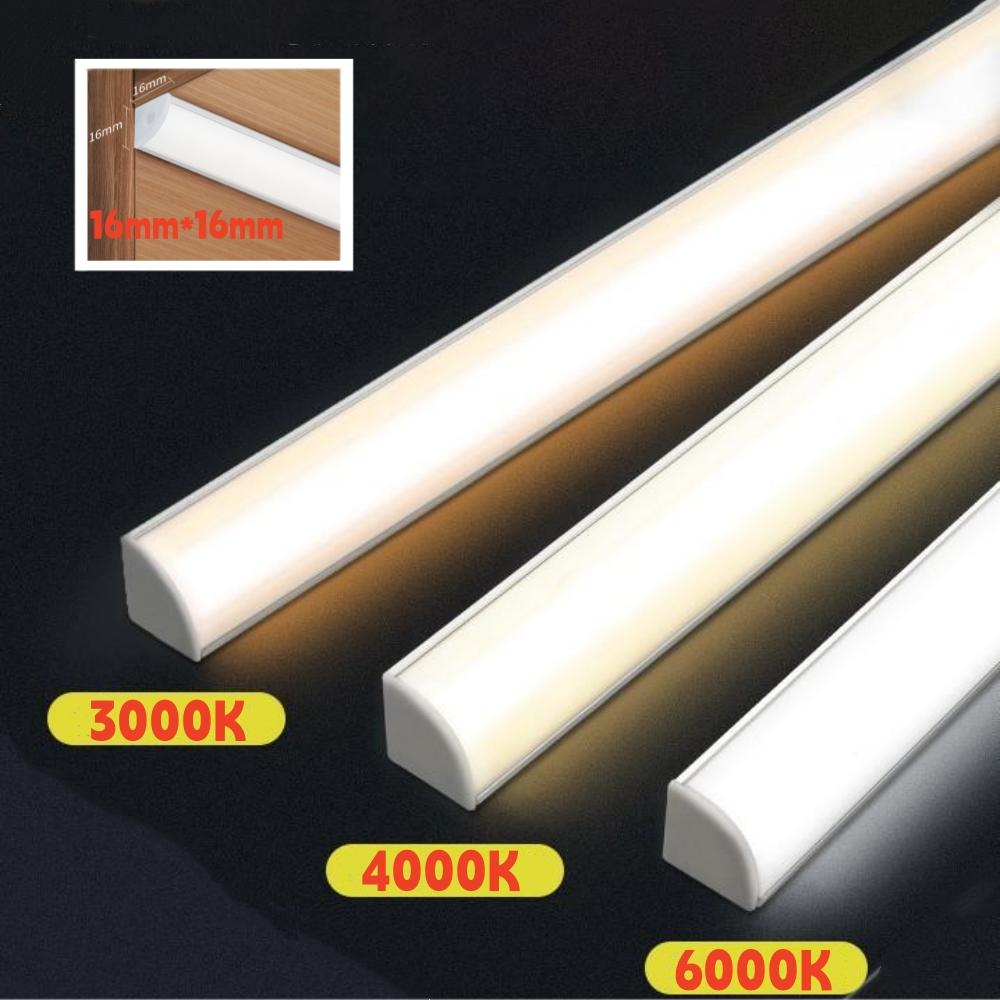 30/40/50CM 90° Lâmpada de Tubo Rígido LED DC12V Branco de Alto Brilho Natural Quente Alumínio Lâmpada LED para Armário Armário Cozinha Iluminação Noturna