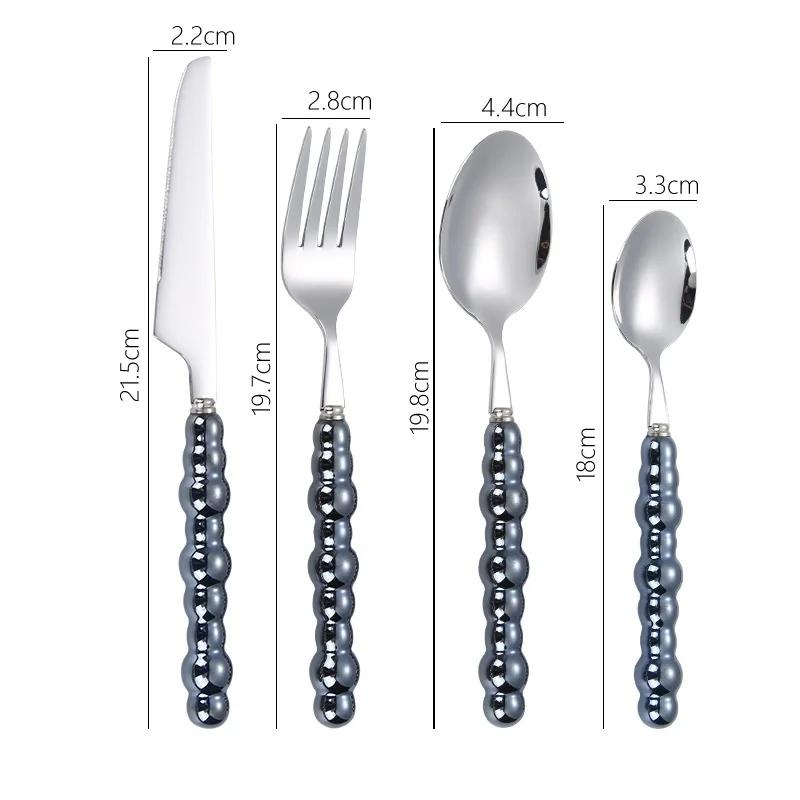 4Pcs Light Luxury Pearl Handle Cutlery Set Creativity Stainless Steel Knife Fork Spoon Western Steak Premium Tableware Gifts