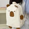 Kawaii Capybara Nylon Backpack Korean Style Cartoon Students Book Bag Capybara School Bag  Outdoor