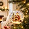 Clear Glowing Christmas Ornament Ball Lighted Decorative Hanging Tree Bauble for Holiday Party Decor