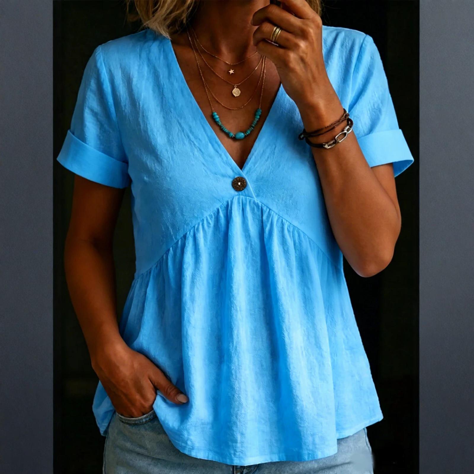 Women s Fashionable Loose Casual Summer Cotton Linen Camisole T-shirt S синий