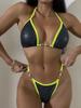 Sexig Ribbad Bikini Set Micro Bikinis 2024 New Chain Baddräkt Dam Badkläder Brasiliansk Baddräkt Biquini Vit Orange