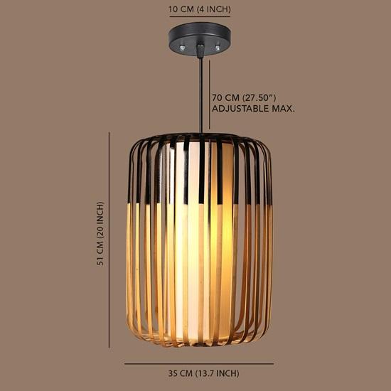 35 cm Hengelys Skjermer Til Stue Lampe Til Rom Taklys Til Hall Bambuslamper Sylindriske