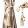 Curtain Tie Bohemian Chic Adjustable Cotton Cord Fringe Hand Woven Log Loop Buckle Strap Home Decor Accessories Kit