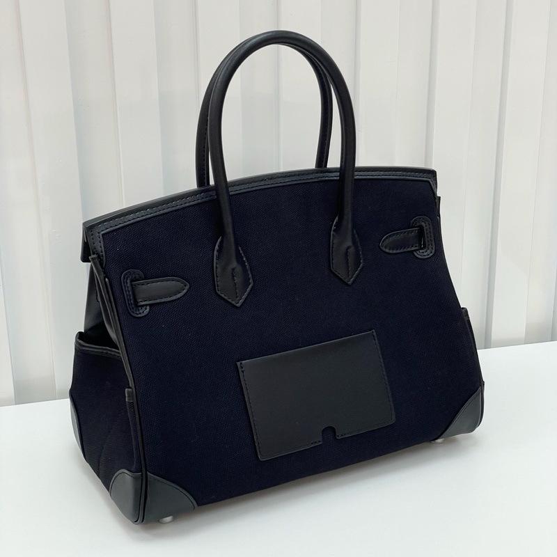 2025 New Style Genuine Leather Womens Bag Swiftr Cowhide Stitched Boston 30CM Handheld Metal Bag Crossbody Shoulder Bag