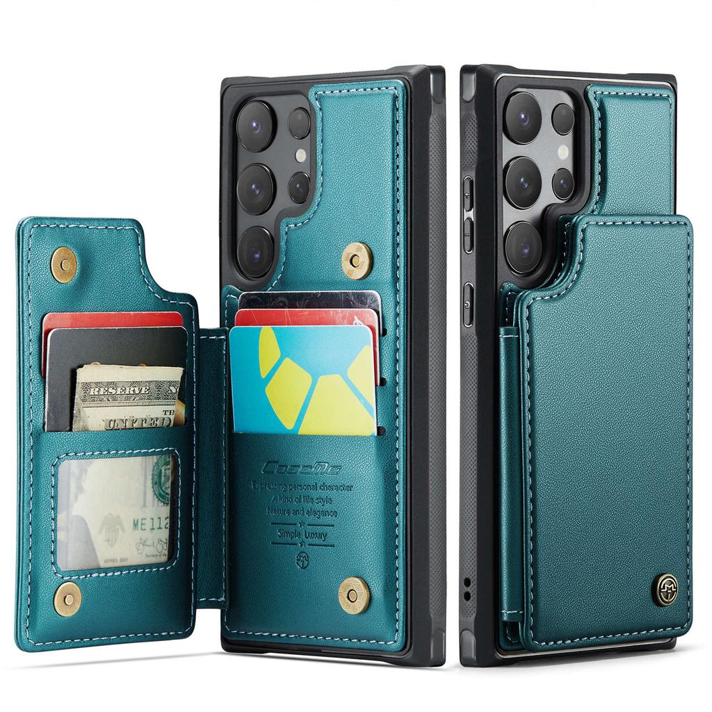 Pour Samsung Galaxy S24 Ultra S24 Plus S24 Coque avec Porte-Cartes, Étui Portefeuille Blocage RFID, Coque de Téléphone en Cuir Durable avec Support