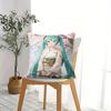 Floral Hatsune Miku Throw Pillow18.18Inch Cushion Accent Pillow Includes Pillow Core Hd Print For Teens Sofa Bedroom Living Room