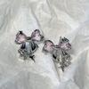 Bowknot Zircon Stud Earrings Fashion Piercing Earrings Simple Ear Stud for Women