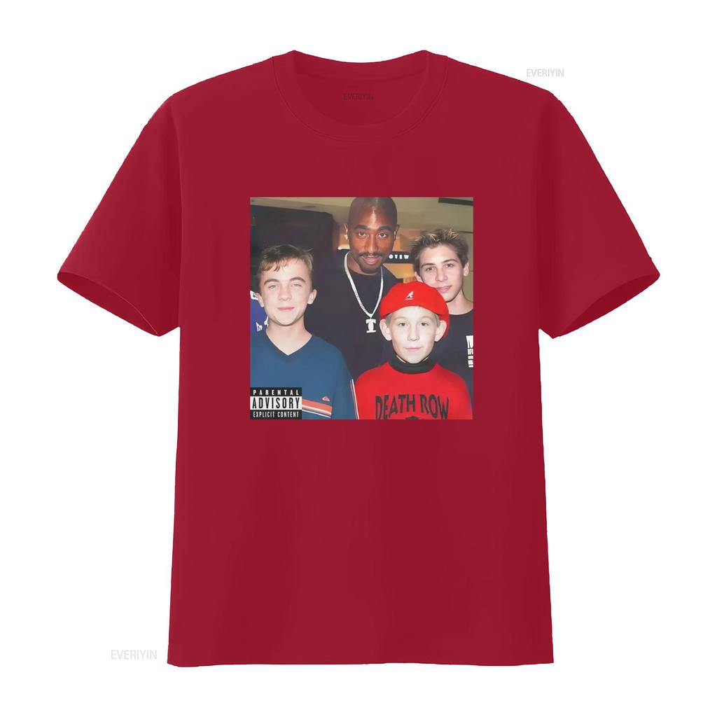 Malcolm In the Middle 2 Pac T Shirt Death Row Vintage Washed Top For Everyday Wear Stretched Comfortable Unisex Homme Casual