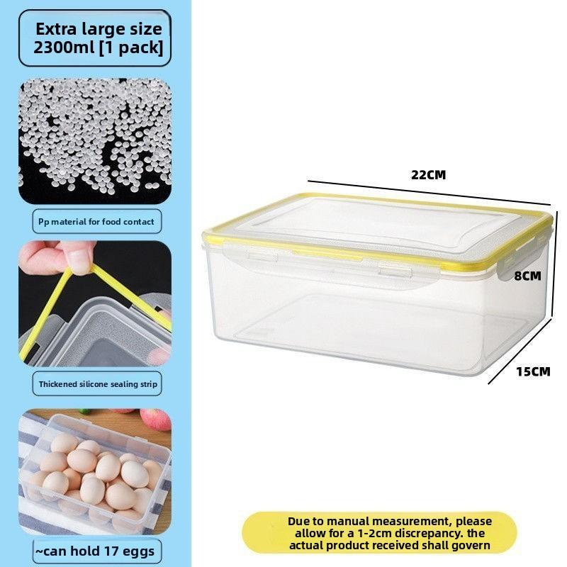 Rechteckige Lebensmittelechte Kunststoff-Aufbewahrungsbox, Transparente Versiegelte Box, Kühlschrank-Aufbewahrungsbox für Getreide und Müsli, Küchen-Aufbewahrungsbox