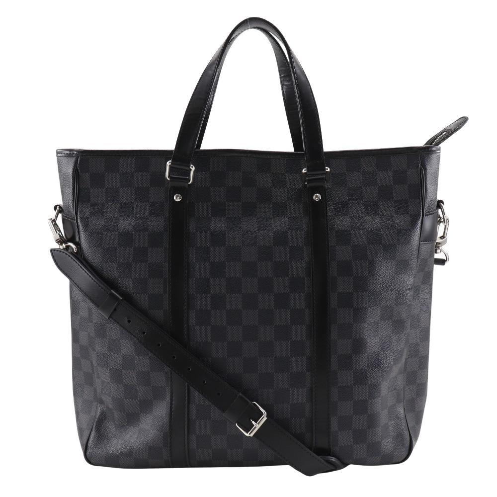 Louis Vuitton Tadao Handbag N51192 2WAYShoulder Tote Bag Black Damier Grafitto Canvas Mens Used