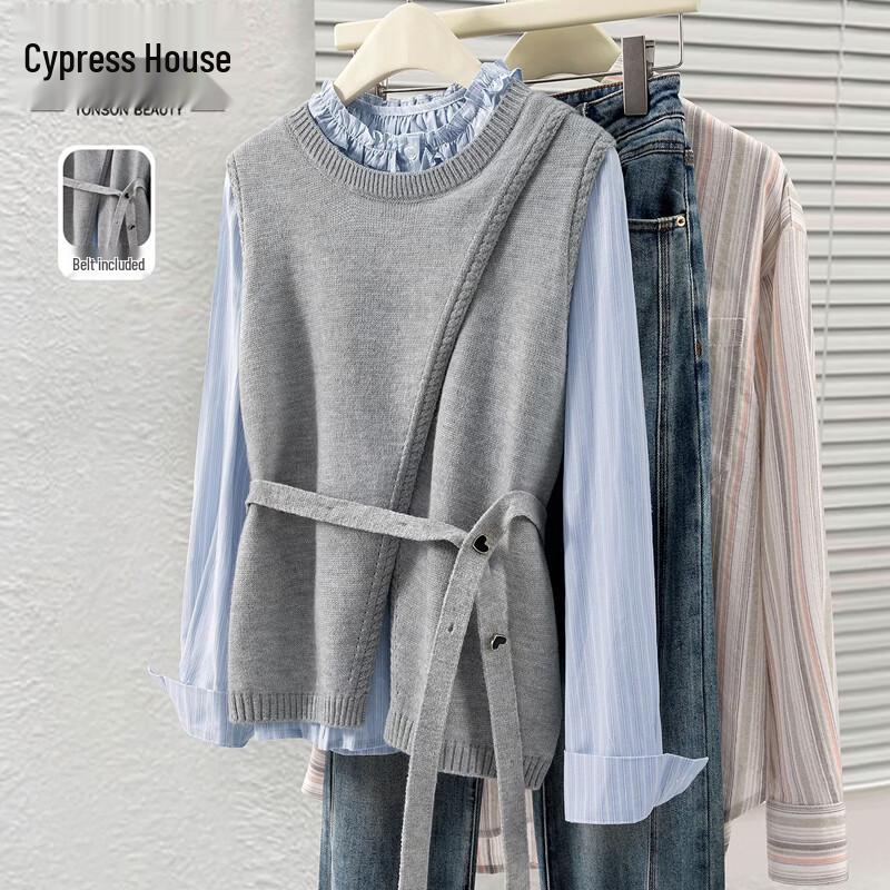 Женский однотонный жилет без рукавов с круглым вырезом S