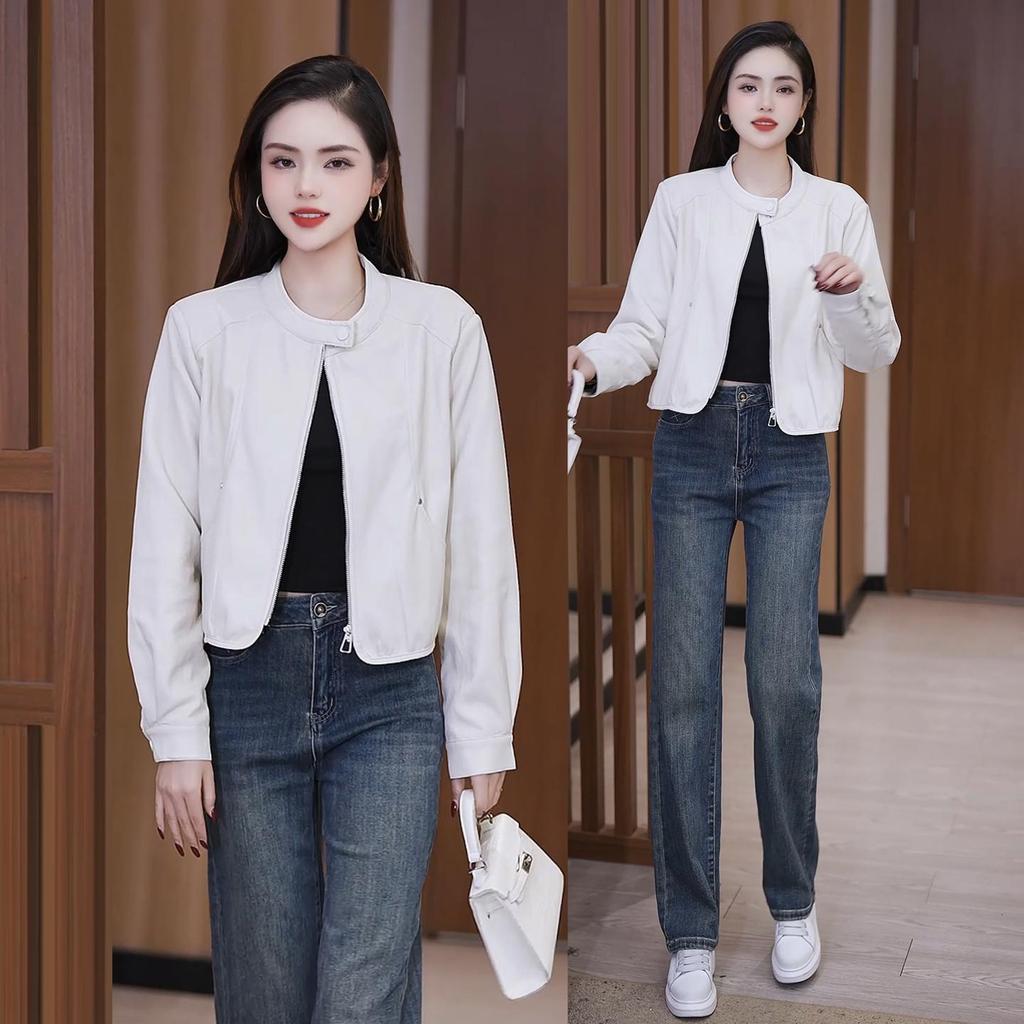 Stylish Slimming PU Leather Jacket for Women - 2026 Spring Collection