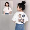 Cartoon Monster Elf Labubu Kids Adult Letter Printed T-shirt Summer Casual Women's Tees Top Girl and Boy Short Sleeve Clothing