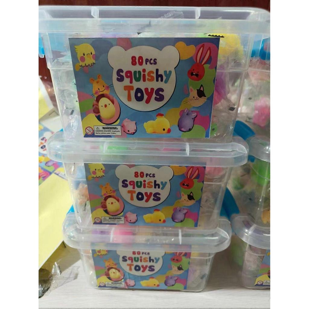 80 Pack Mochi Squishy Toys, Easter Basket Stuffers Party Favors for Kids 4-8-12,Birthday Gifts Treasure Box Classroom Prizes Goodie Bag Stuffers, Mini