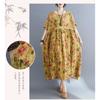 Loose and Thin Retro Swing Round Neck Short Sleeve Long Dresses