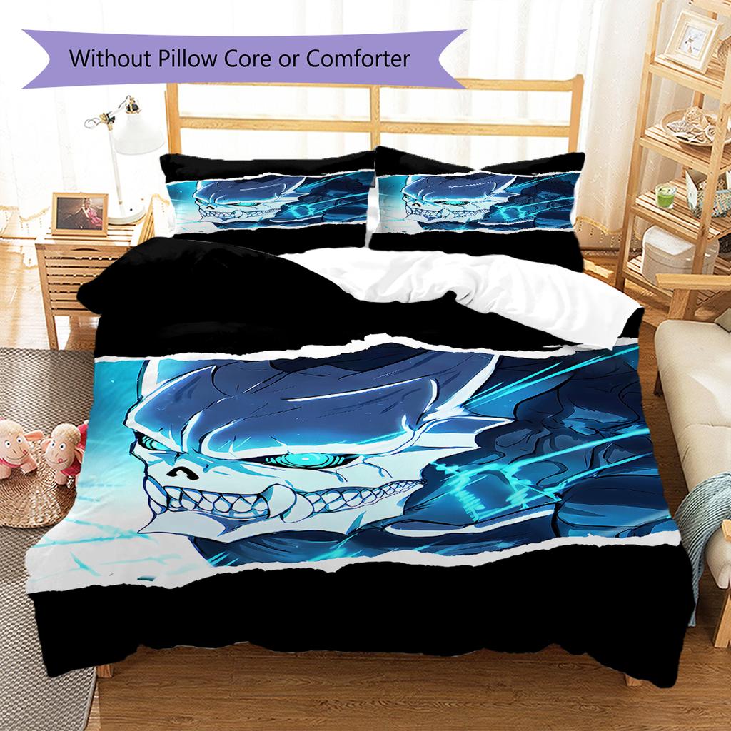 Kaiju No. 8 Pattern Bedding,Quilt Set Quilt Cover Pillowcase Home Birthday Gift (1 * Duvet Cover + 2 * Pillowcase, Without Core)