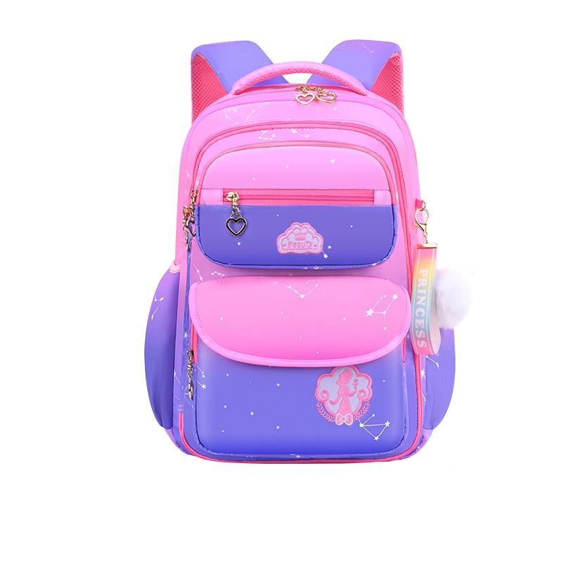 

Ортопедические сумки для начальной школы для девочек, детский рюкзак с градиентными цветами, детский рюкзак большой вместимости L