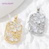 18K Gold Plated Brass Ballet Girl/Rectangular Flowers Charms Pendants For Necklace Jewelry Making DIY Accessories Wholesale