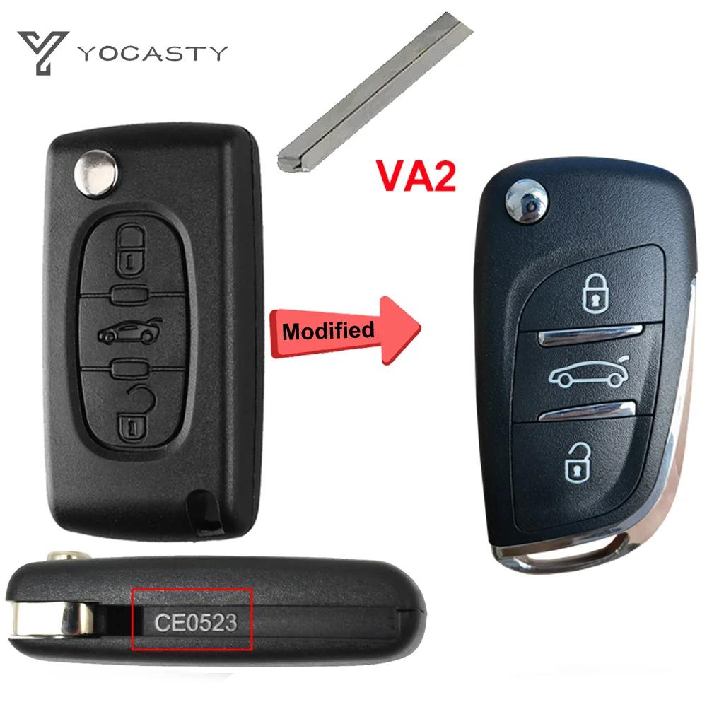 Yocasty Modified Remote Car Key Shell Flip Case For Citroen C2 C3 C4 C5 Berlingo For Peugeot 207 307 308 407 607 Hu83 Va2
