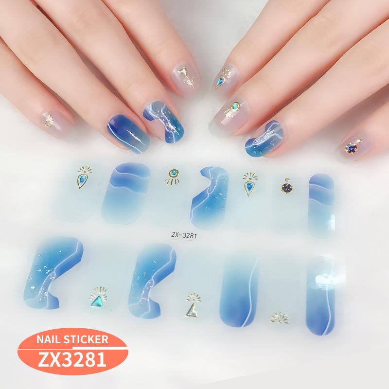 ZX 3D Gel Nail Polish Stickers: Easy-to-Use, Safe, and Healthy Imitation Diamond Adhesive for Stunning Nail Art.