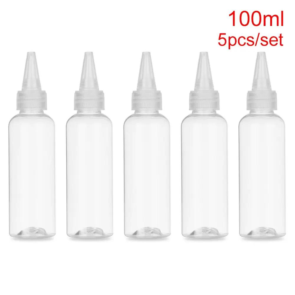 5pcs Empty Dropper Bottle PE plastic glue bottles with Screw-On Lids Squeezable Liquid Ink Refillable Squeeze Bottle 10-250ml