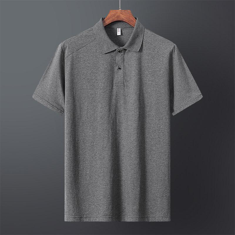 Pánské bavlněné pruhované tričko s krátkým rukávem volného střihu pro volný čas ve velkých velikostech s rozparkem, tenké pánské polo tričko 45 -110kg