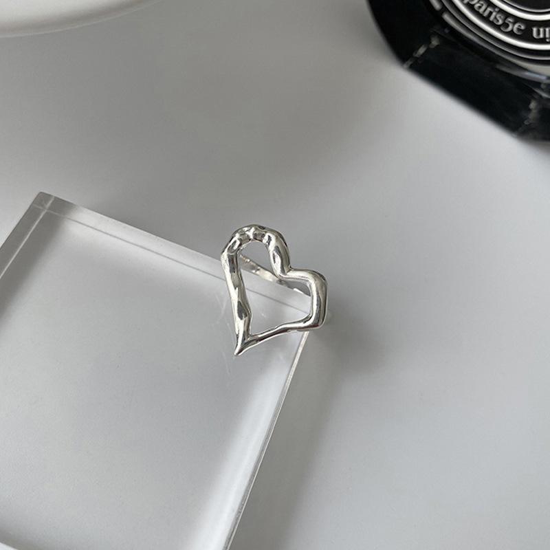ANENJERY Love Heart Thai Inele de argint pentru femei Dainty Open Rings Bijuterii Cadouri