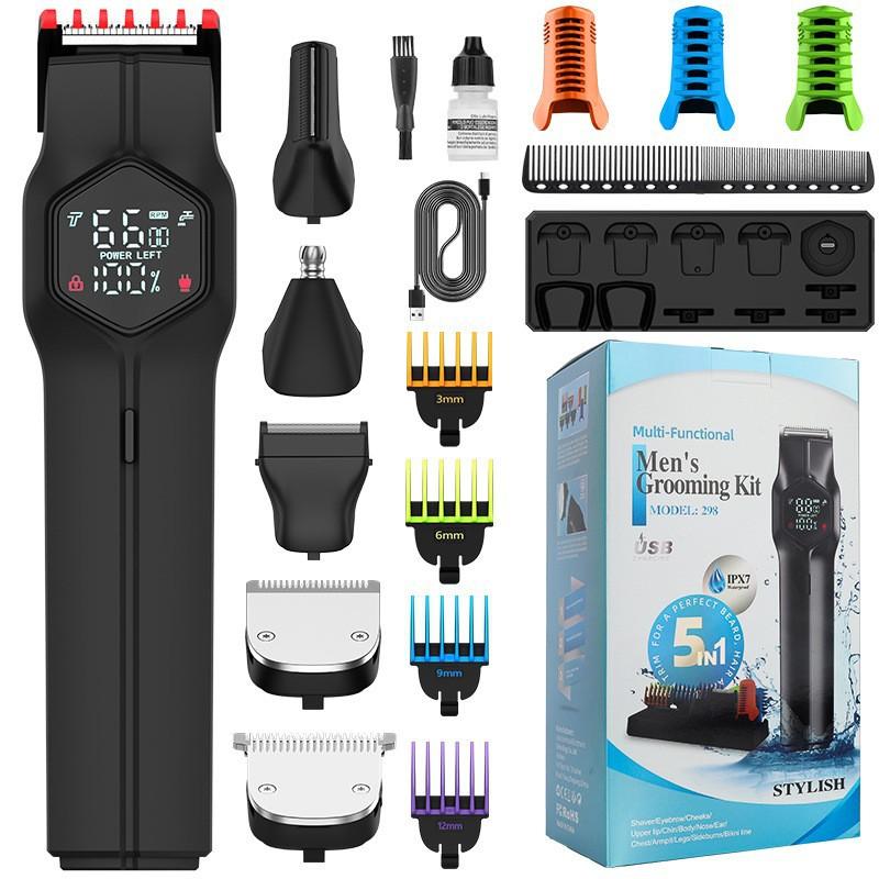 Waterproof electric shaver, household men's hair clipper, multi-functional electric nose hair trimmer set wholesale