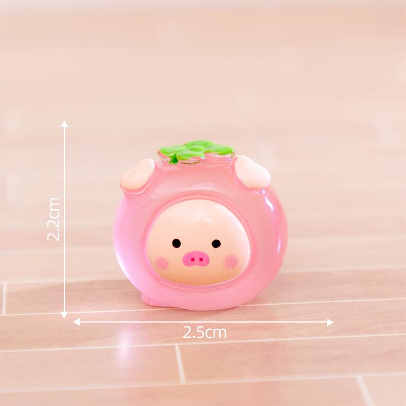 

Мини светящаяся милая китайская зодиакальная статуэтка с фруктами для приборной панели автомобиля украшения для дома