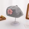 Autumn & Winter Children's Wool Beret with 3D Flower Design