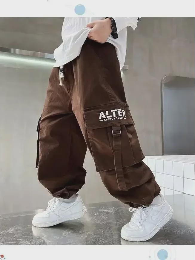 Boys' Spring/Autumn 2023 Korean-Style Overalls - Casual Kids' Trendy Trousers