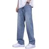 New Spring and Autumn Loose Straight Jeans Men's Trendy Brand Light Blue American Retro Casual Long Pants