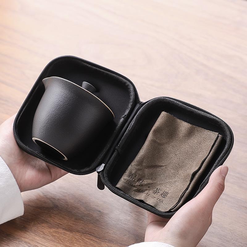 Cerimônia do chá Viagem Conjunto de chá Mate Conjunto de chá portátil para fazer chá ao ar livre Xícara de chá Um bule Três xícaras Bule