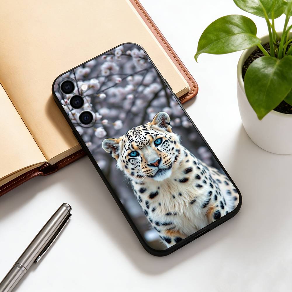 

Snow Leopard Phone Case For Samsung Galaxy A73,A72,A71,A70,A53,A52,A51,Others Soft Black Cover Samsung a21