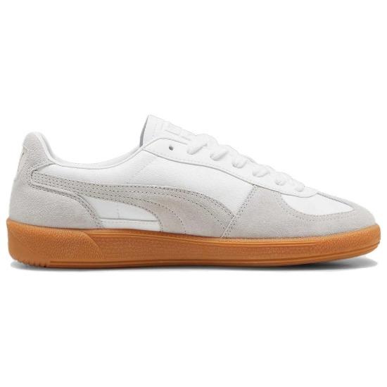 Puma Palermo Leather White Glacial Grey Gum Unisex Sneakers 396464-12