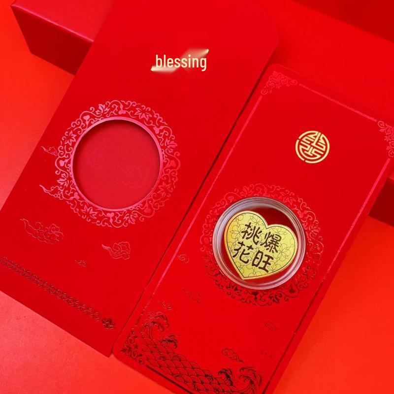 Lucky Cat Gold Foil Mobile Phone Sticker & Red Envelope Gift Box