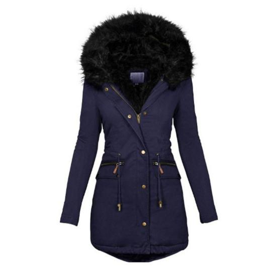 Long Winter Coat for Women Fleece Lined Warm Puffer Jacket Hooded Thicken Parka Overcoat
