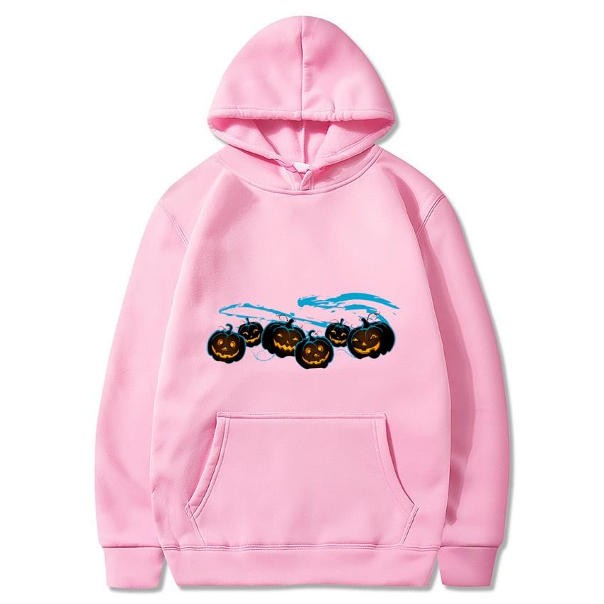 2025 Autumn/Winter Halloween Pumpkin Personalized Printed Hoodie Men's Fashion Warm Sweatshirt Casual Street Wear Warm Hoodie