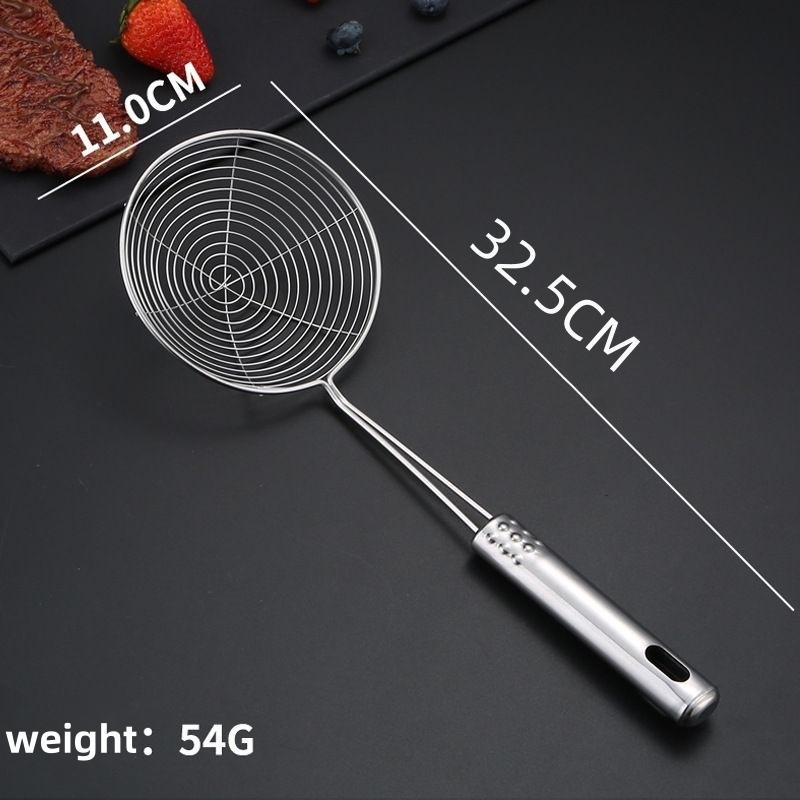 Sett med 3 størrelser Rustfritt stål Dørslag Husholdnings Nudler Dumpling Hot Pot Filterskjerm Perlelinje Avløp Stor Fritert Sil